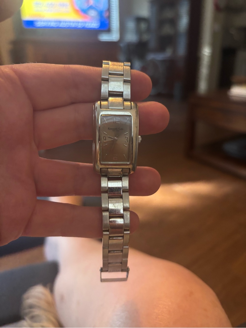 Kenneth Cole New York Women’s Silver-Tone Rectangular Bracelet Watch